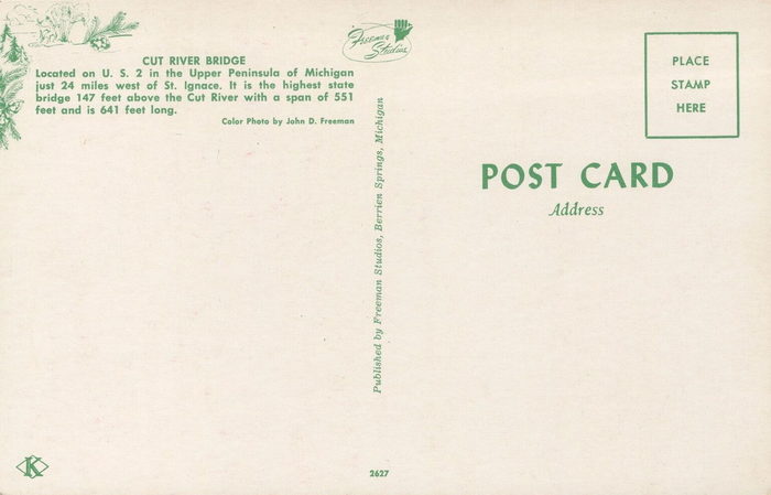 Cut River Bridge - Postcard (newer photo)